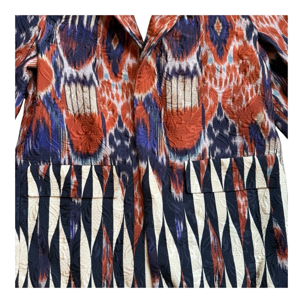 Dries Van Noten Rodel Jaquard Coat in Desb Sz Small Minimalist Open Front - Picture 6 of 11